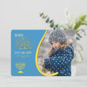 Hanukkah Photo Holiday Card 2 Feestdagenkaart (Staand voorkant)