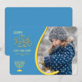 Hanukkah Photo Holiday Card 2 Feestdagenkaart (Voorkant / Achterkant)