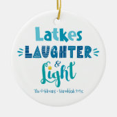 Hanukkah Photo Latkes Laughter Light Fun Modern Keramisch Ornament (Voorkant)