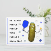 Hanukkah Pickleball Cards Feestdagenkaart (Staand voorkant)