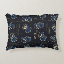 Hanukkah Pillow een geweldig wonder daar Navy Blue Accent Kussen