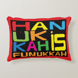 Hanukkah Pillow "Hanukkah is Funukkah" Accent Kussen