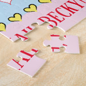 Hanukkah "Pink Cat Ballerina" Puzzle gepersonalise Legpuzzel (Zijkant)