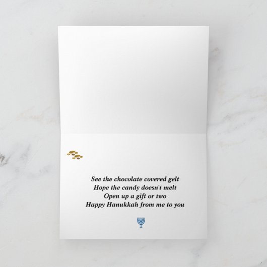 Hanukkah Poem Kaart (Binnen)