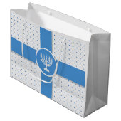 Hanukkah Polka Dot Wrapped Gift Groot Cadeauzakje (Voorkant Gekanteld)