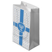 Hanukkah Polka Dot Wrapped Gift Klein Cadeauzakje (Voorkant Gekanteld)