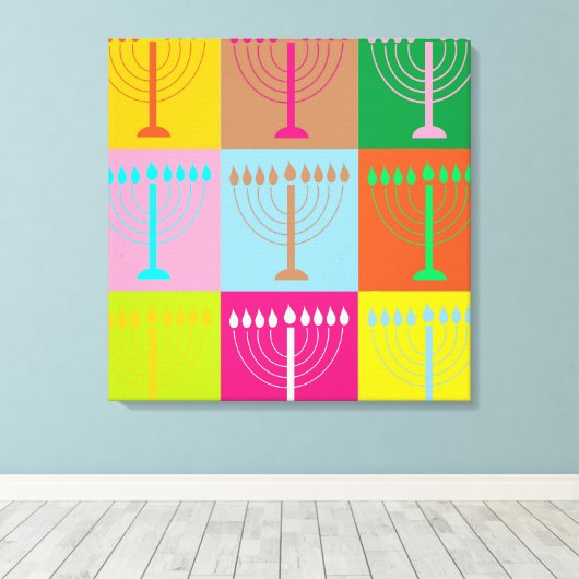 hanukkah Pop Art Canvas Afdruk (Insitu (Houten vloer))