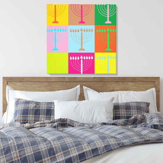 hanukkah Pop Art Canvas Afdruk (Insitu (Slaapkamer))
