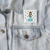 Hanukkah Princess Blank Vierkante Button 5,1 Cm (In situ)