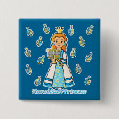Hanukkah Princess Vierkante Button 5,1 Cm (Voorkant)
