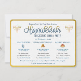 Hanukkah Progressief Diner Feest Uitnodiging