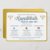 Hanukkah Progressive Dinner Party Invitation Kaart (Voorkant / Achterkant)