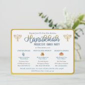 Hanukkah Progressive Dinner Party Invitation Kaart (Staand voorkant)