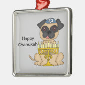 Hanukkah Pug Dog Metalen Ornament (Links)