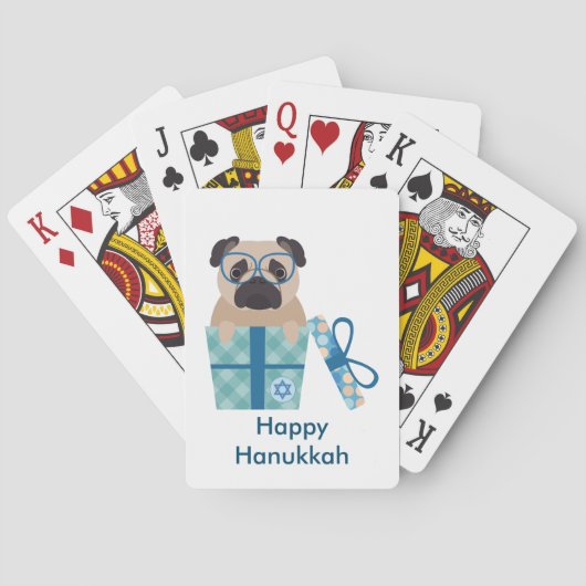 Hanukkah Pug Gift Speelkaarten (Achterkant)