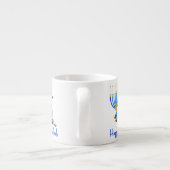 Hanukkah Pug met Menorah en Dreidels Espresso Kop (Achterkant)