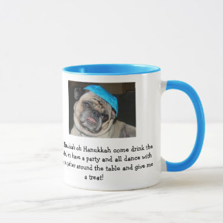 Hanukkah pug mok koffiekopje