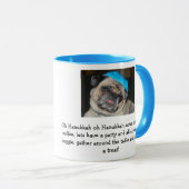 Hanukkah pug mok koffiekopje (Voorkant rechts)