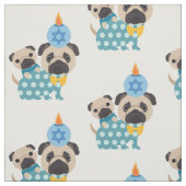 Hanukkah Pugs Fabric Stof (Swatch)