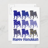 Hanukkah Pugs Feestdagenkaart (Voorkant / Achterkant)
