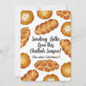 Hanukkah Pun Illustration – Latkes and Challah Feestdagenkaart (Voorkant)