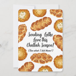 Hanukkah Pun Illustration – Latkes and Challah Feestdagenkaart