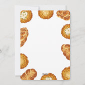 Hanukkah Pun Illustration – Latkes and Challah Feestdagenkaart (Achterkant)