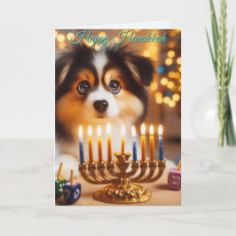 Hanukkah Puppy Feestdagen Kaart