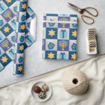 Hanukkah Quilt Wrapping Paper Cadeaupapier<br><div class="desc">Een Menorah,  Star van David,  Dreidel en Gift maken je cadeaus pop met dit charmante inpakpapier. Coördineer je huis met het hele Hanukkah Quilt Collectie!</div>