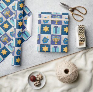 Hanukkah Quilt Wrapping Paper Cadeaupapier