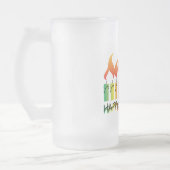 Hanukkah Rainbow Menorah Matglas Bierpul (Links)