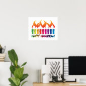 Hanukkah Rainbow Menorah Poster (Thuiskantoor)