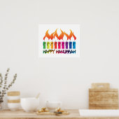 Hanukkah Rainbow Menorah Poster (Keuken)
