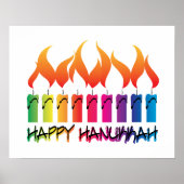 Hanukkah Rainbow Menorah Poster (Voorkant)