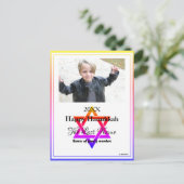 Hanukkah Rainbow Trimmed Menorah Briefkaart (Staand voorkant)