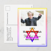 Hanukkah Rainbow Trimmed Menorah Briefkaart (Voorkant / Achterkant)