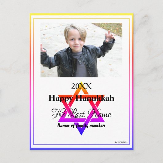 Hanukkah Rainbow Trimmed Menorah Briefkaart (Voorkant)
