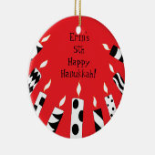 Hanukkah Red/White/Black Candles Ornament (Rechts)