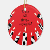 Hanukkah Red/White/Black Candles Ornament (Links)