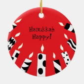 Hanukkah Red/White/Black Candles Ornament (Achterkant)