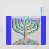 Hanukkah regenboog menorah feestdagenkaart (Voorkant / Achterkant)