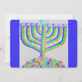 Hanukkah regenboog menorah feestdagenkaart (Voorkant)