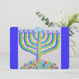 Hanukkah regenboog menorah feestdagenkaart