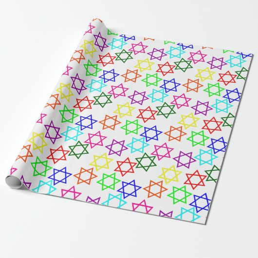 hanukkah regenboogster van david cadeaupapier (Uitgerold)