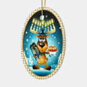 Hanukkah Reindeer Celebrates Chrismukkah Keramisch Ornament (Links)