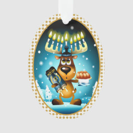 Hanukkah Reindeer Celebrates Chrismukkah Ornament