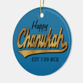 Hanukkah "Retro Happy Chanukah"/Circle Ornament (Links)