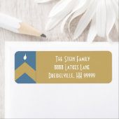 Hanukkah Return Labels "Chevron Menorah" (Insitu)