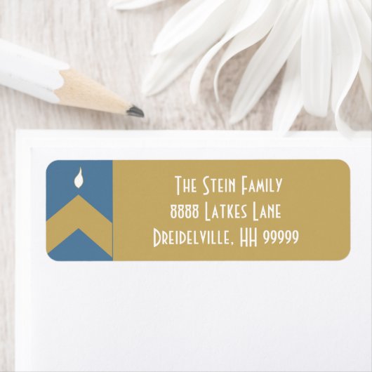 Hanukkah Return Labels "Chevron Menorah" (Insitu)