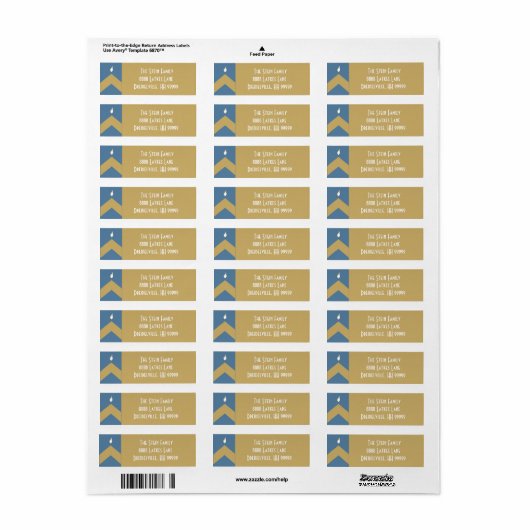 Hanukkah Return Labels "Chevron Menorah" (Full Sheet)